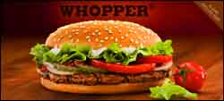 Whopper burger from BK